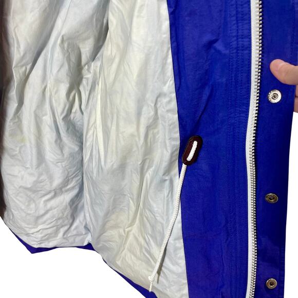 Vintage 90s Polo Ralph Lauren Blue Water Resistant Rain Jacket Oversized Medium - Picture 6 of 15